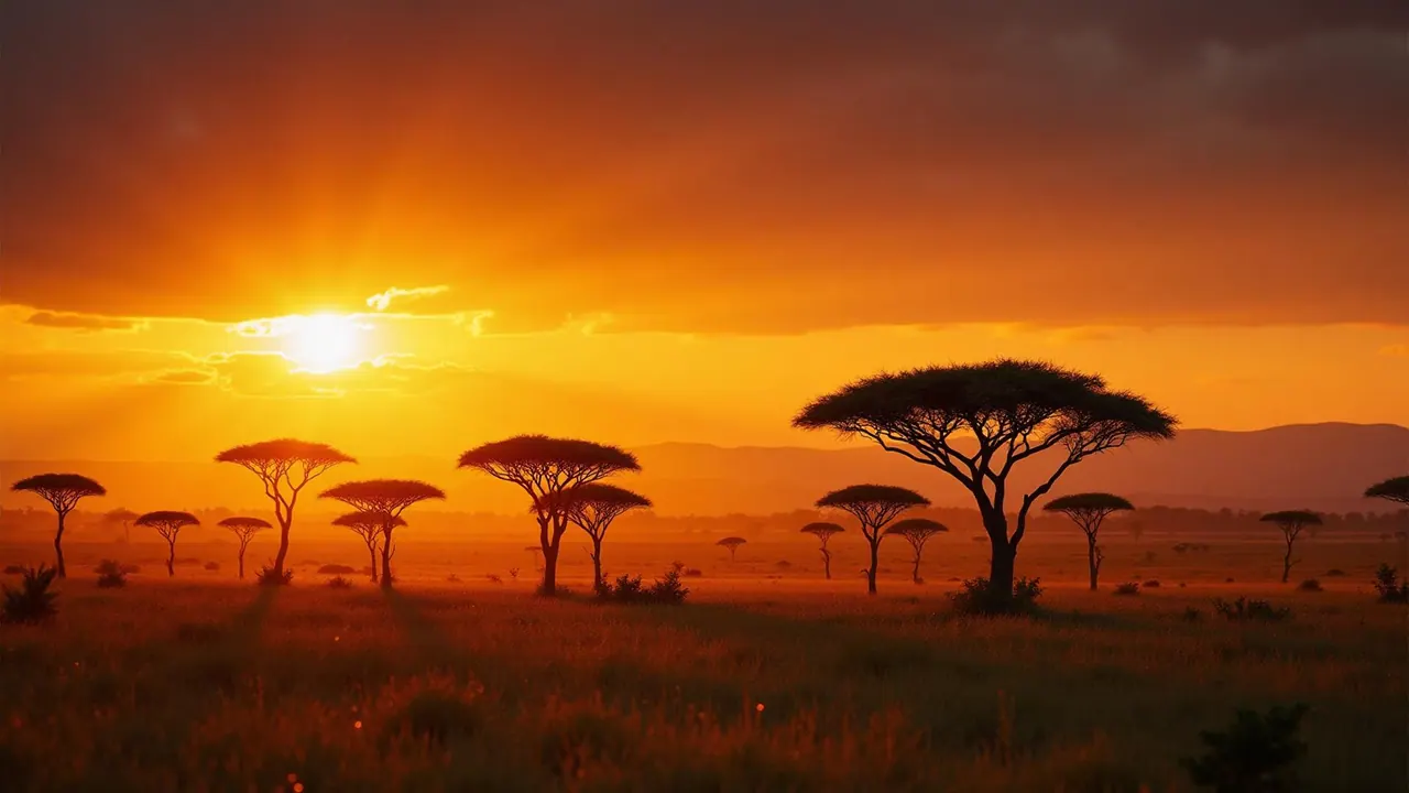 Aerial view of an African landscape at golden hour — MyBlak discovers Africa with Ada